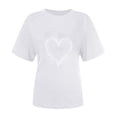 thumbnail image 4 of Meichang T-Shirts Cœur d'Amour pour Femmes T-Shirts de la Saint-Valentin T-Shirts Graphiques Amusants de la Saint-Valentin Hauts Mignons Col Rond Manches Courtes Décontractées T-Shirts de Vacances Saint-Valentin, 4 of 6