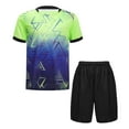 thumbnail image 4 of Raenseen Ensemble de Sport pour Garçons 2 Pcs T-shirts et Shorts Vert Fluorescent 10, 4 of 9