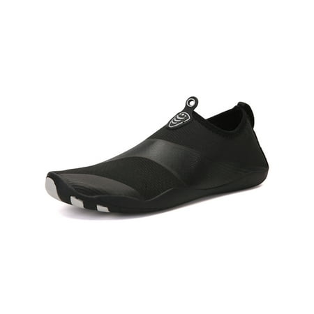 

Crocowalk Women Men Aqua Socks Slip On Beach Shoe Quick Dry Water Shoes Lightweight Barefoot Flats Unisex Comfort Casual Black Style B 8.5