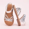 thumbnail image 7 of enyan Kids Sandals Baby Toddler Infant Girls Leather Soft Open Toe Summer Sandals Flower Princess Flat Shoes,Silver,Size 6.5, 7 of 7