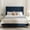 Blue + Fabric+Metal + Foam+ King, variant on Peyton Upholstered King Bed / 54" High Headboard / Traditional Hand Buttoned Tufting / Nailhead Trim Wingback / No Box Spring Needed / Easy Assembly / Ivory Velvet