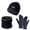 F, variant on Women's 3-Piece Winter Set, Fleece Lined Beanie Hat with Scarf and Touchscreen Gloves, Thermal Ear Protection Set, Windproof Cold Weather Accessories for Snowboarding and Outdoor Activities - A