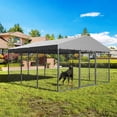 thumbnail image 2 of ALAULM Large Outdoor Dog Kennel: Heavy Duty, Galvanized Steel Panels with Roof, Double Safety Locks, 2 of 9