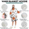 thumbnail image 5 of Wearable Oversized Blanket,White Halloween Ghosts Skulls and Bats Wearable Blanket Hoodie for Adults,Cozy Hooded Blankets with Super Pockets,Super Warm Fuzzy Pullover for Women & Men, 5 of 6