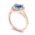 thumbnail image 2 of Halo Engagement Ring for Women - 2.285ct Blue Moissanite in 14K Rose Gold Promise Ring, 2 of 6