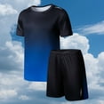 thumbnail image 3 of ZACPNCV Boys Athletic Short Sets with Pockets Quick Dry Lightweight Heather Summer Outfits Performance Sports School Sets Blue 15-16 Years, 3 of 7