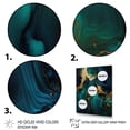 thumbnail image 3 of Designart Abstract Geode Marble Green And Gold Canvas Wall Art, 3 of 5