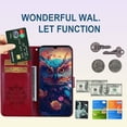 thumbnail image 2 of Case for Samsung Galaxy A16 5G with Card Slot Holder & Wrist Strap, Glitter Diamond Rhinestone Owl PU Leather Flip Folio Wallet Cover Case for Samsung Galaxy A16 MTY- MTY-Red, 2 of 14