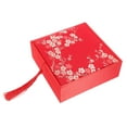 thumbnail image 5 of WRISTBIQUE 1Pcs Red Square Mini Jewelry Box for Women Chinese Style Suitable for Living .7x4.7x1.6in, 5 of 8