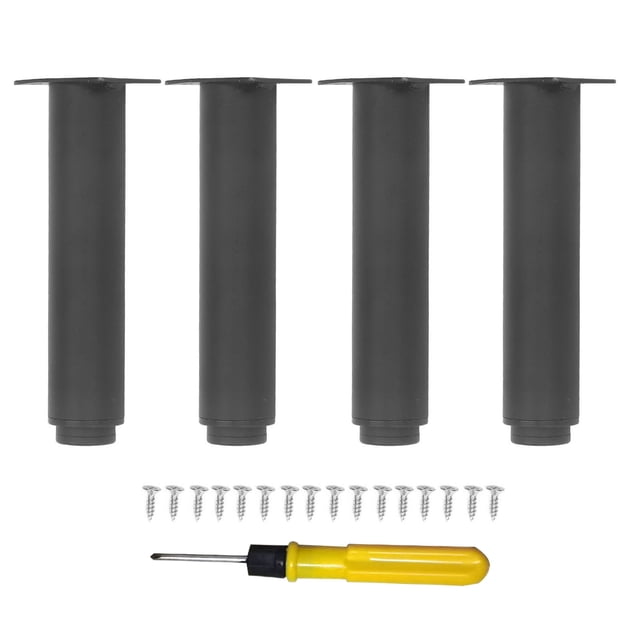 4 patas de repuesto de altura ajustable para cama, de acero, antideslizantes, de metal, para sofá, mesa y tocador.