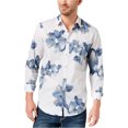 thumbnail image 1 of I.N.C Mens Geometric Floral Button Up Shirt, White, X-Small, 1 of 1