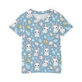 thumbnail image 3 of Jinhomg Oversized Shirts for Kids Super Cute Easter Bunny Rabbit Graphic Tees Casual Loose Short Sleeve Round Neck Holiday Tops Fall Saving Multicolor 13 Years, 3 of 4