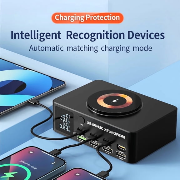 Wireless Charging Stand with Cable and Charger Magnetic,wireless fast charging base, multifunctional interface charger