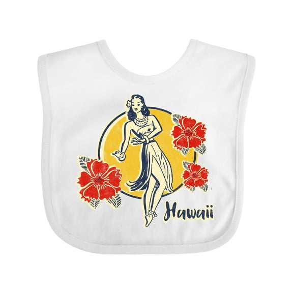 Inktastic Retro Hula Girl Girls Baby Bib