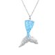thumbnail image 2 of Collar de sirena con degradado deslumbrante, colgante de cola de pez de acero inoxidable, collar de sirena, 2 of 6