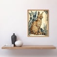 thumbnail image 2 of Serval Cat with Teal Plants Watercolour Portrait Modern Illustration Art Print Framed Poster Wall Decor 12x16 inch, 2 of 5