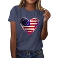 thumbnail image 5 of Goodtrade8 Women's Summer Shirts USA Years Anniversary Short Sleeve Pullover Casual July 4th Graphic Independence Day Crew Neck Patriotic Tops for Women Fashion, 5 of 8