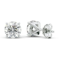 IGI Certified 2 Ct Round Lab-Grown Solitaire Diamond Stud Earrings 14K White Gold Round Stud Women's Earrings