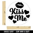 thumbnail image 2 of Kiss Me Lips Self-Inking Rubber Stamp Ink Stamper - Yellow Ink - Mini 1/2 Inch, 2 of 7