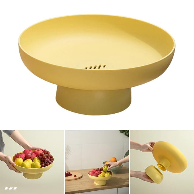 Bandeja para aperitivos de frutas Estante para platos extraíble Cesta para platos Bandeja para el hogar Sala de estar Organizador Herramienta de cocin amarillo Soledad bandeja de bocadillos