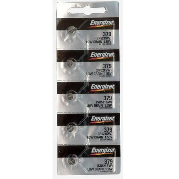 5 Energizer Watch Batteries 379/SR521SW/SR521