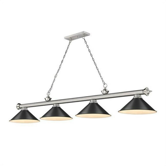 2306-4BN-MB15-Z-Lite-Cordon - 4 Light Billiard In Traditional and Classical Style-14 Inches Tall and 14 Inches Wide