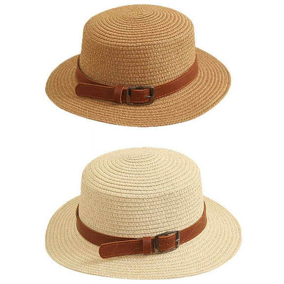 Baywell Kids Toddler Western Cowboy Hat Summer Beach Straw Sun Hat Cowgirl Hat for Girls Boys 2 Pack