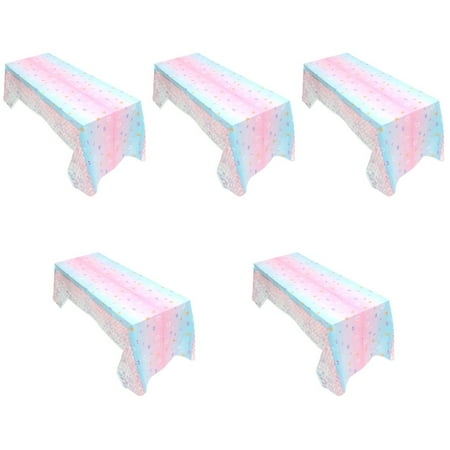 

FRCOLOR 5pcs Birthday Party Tablecloth Mermaid Themed Tablecloth Decoration Disposable Table Cover for Party