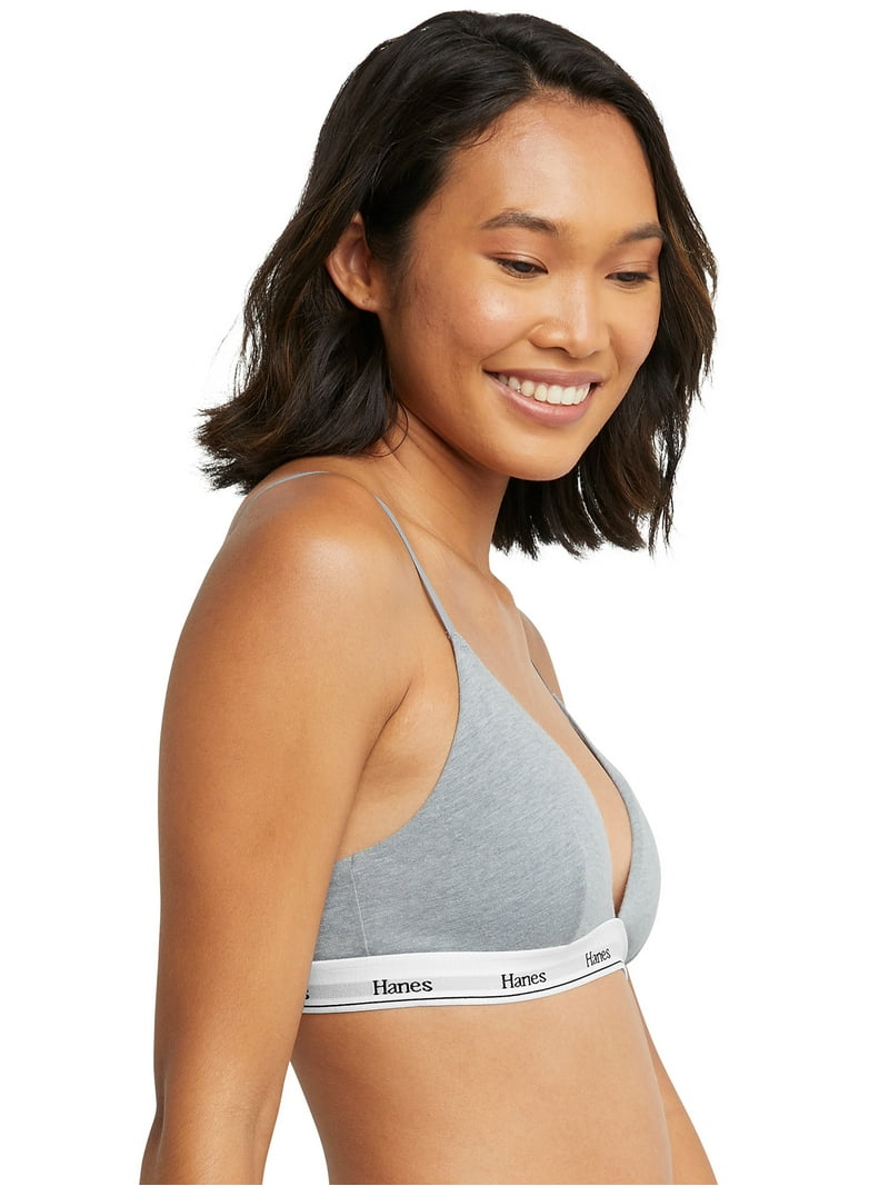 Hanes Originals Women's Stretch Triangle Bra, 2-Pack
