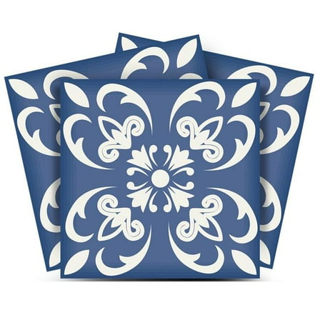 HomeRoots 390892 8 x 8 in. Wedgwood Blue & White Peel & Stick Removable Tiles