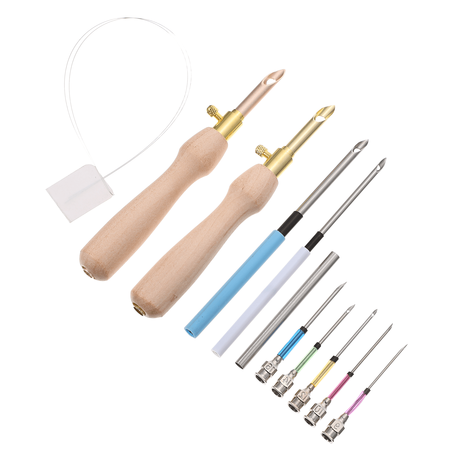 1 Set Embroidery Stitching Punch Needle Wooden Handle Embroidery Punch Needles, Size: 1.5X1.5X11CM