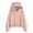 Pink, variant on Hooded Fuzzy Jacket, Ear-Detail Plush Coat, Kawaii Winter Outerwear Black Xl , Coat
