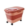 thumbnail image 1 of 33Lbs Dog Food Storage Container - Collapsible Dog Food Container with Attachable Casters Pet Food Storage Containers to Keep Dry Food Fresh Easy to Move（Pink）, 1 of 14