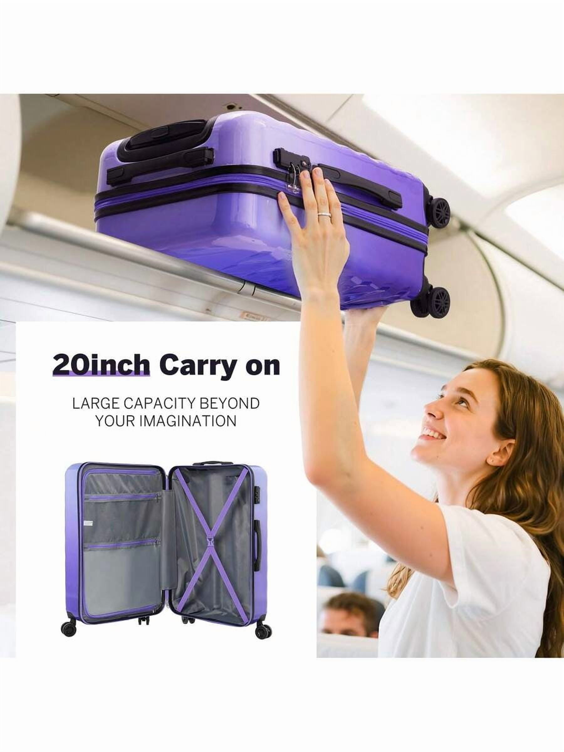 20/Inch Carry-On Suitcase With Spinner Wheels,Hard Shell Suitcases,Lightweight Rolling Luggage For Women,Equipped With 360° Spinner Wheels, TSA Lock,