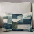 thumbnail image 3 of Turquoise Green Geometric Throw Pillow Cover 16 x 24 Inch Decorative Pillow Cover Vintage Modern Abstract Art Lumbar Pillowcase Seasonal Rectangle Cushion Case for Couch Sofa Bed Living Room, 3 of 7