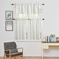 thumbnail image 4 of Kitchen Window Curtains Valance and Tier Set, Light Yellow Lattice Spring Tulip Flower Rod Pocket Tier Curtain Valance Set, Minimalist Check Light Filtering Cafe Curtains for Bedroom Living Room, 4 of 9