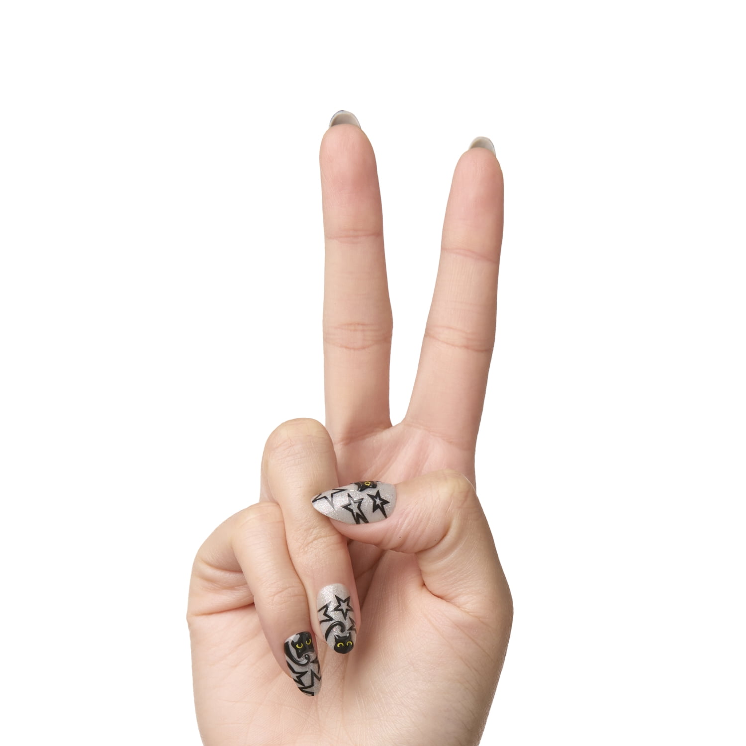 Olive & June Maximalist Medium Oval Press-on Nails, Starry Cats, 42 Pieces
