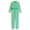 thumbnail image 4 of Alvivi Kids Girls Christmas Candy Cane Striped Full Bodysuit Jumpsuit Gymnastics Dancewear Green 8, 4 of 5