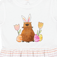 thumbnail image 4 of Inktastic Easter Capybara with Eggs and Flowers Girls Toddler Dress, 4 of 5