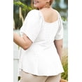 thumbnail image 6 of SHEWIN Women Dressy Tops Plus Size Tops Summer Short Sleeve Casual Light Weight Oversize Tunic Blouses White 4X, 6 of 9