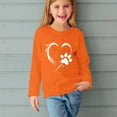thumbnail image 4 of AJTQTH Lovely Dog Paw Heart Pattern Graphic T-Shirts for Kids Boys Girls Casual Long Sleeve Crewneck Pullover Sweatshirts Loose Oversized Baggy Shirts Orange 4-5 Years, 4 of 4