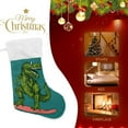 thumbnail image 4 of Coolnut Dinosaur Sunglasses Christmas Stockings Cartoon Christmas Presonalized Large Stocking Sock, Set of 1 Xmas Party Winter Decor Candy Bag Family Holiday Gift, 17.7 Inch, 4 of 7
