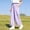 01 Purple, variant on Kids Pink Elastic Waist Pants With Ruffle Hem Casual Playground & School Trousers,Size 5-15