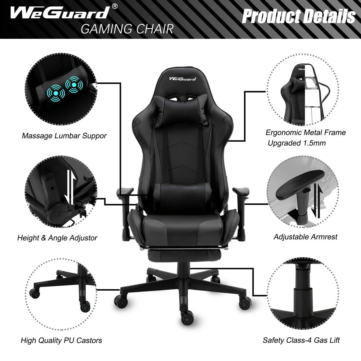 Weguard massage cheap gaming chair