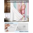 thumbnail image 5 of No Hook Shower Curtain with Snap-in Liner, Easter Waterproof Fabric Bathroom Curtains, Spring Cute Pink Bow Rabbit Ear Colorful Stripes Bath Curtains & Mesh Top Window Stall 48"x72", 5 of 9
