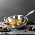 thumbnail image 1 of 304 Stainless Steel Wok, Nonstick Stir Fry Pan Cooking Wok Pan, Fast and Even Heat, Cookware, Frying Pan, Kitchen Essential for Induction Electric Gas All Stove, 1 of 7