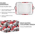 thumbnail image 2 of GZHJMY 2 Pack Foldable Rectangular Storage Baskets,Fabric Shelves Storage Bins with Leather Handles for Organizing Closet Clothes, Toys, Towels, Bedroom, Bathroom, Nursery, Office, Skulls in Santa Hat, 2 of 7
