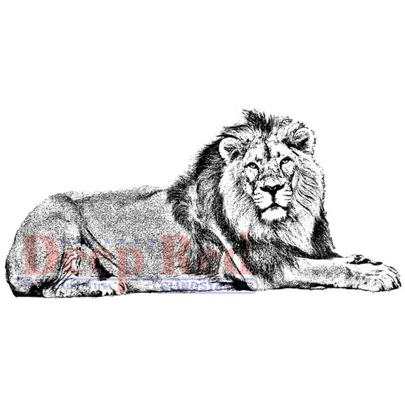Deep Red Cling Stamp 3"X4"-Lion