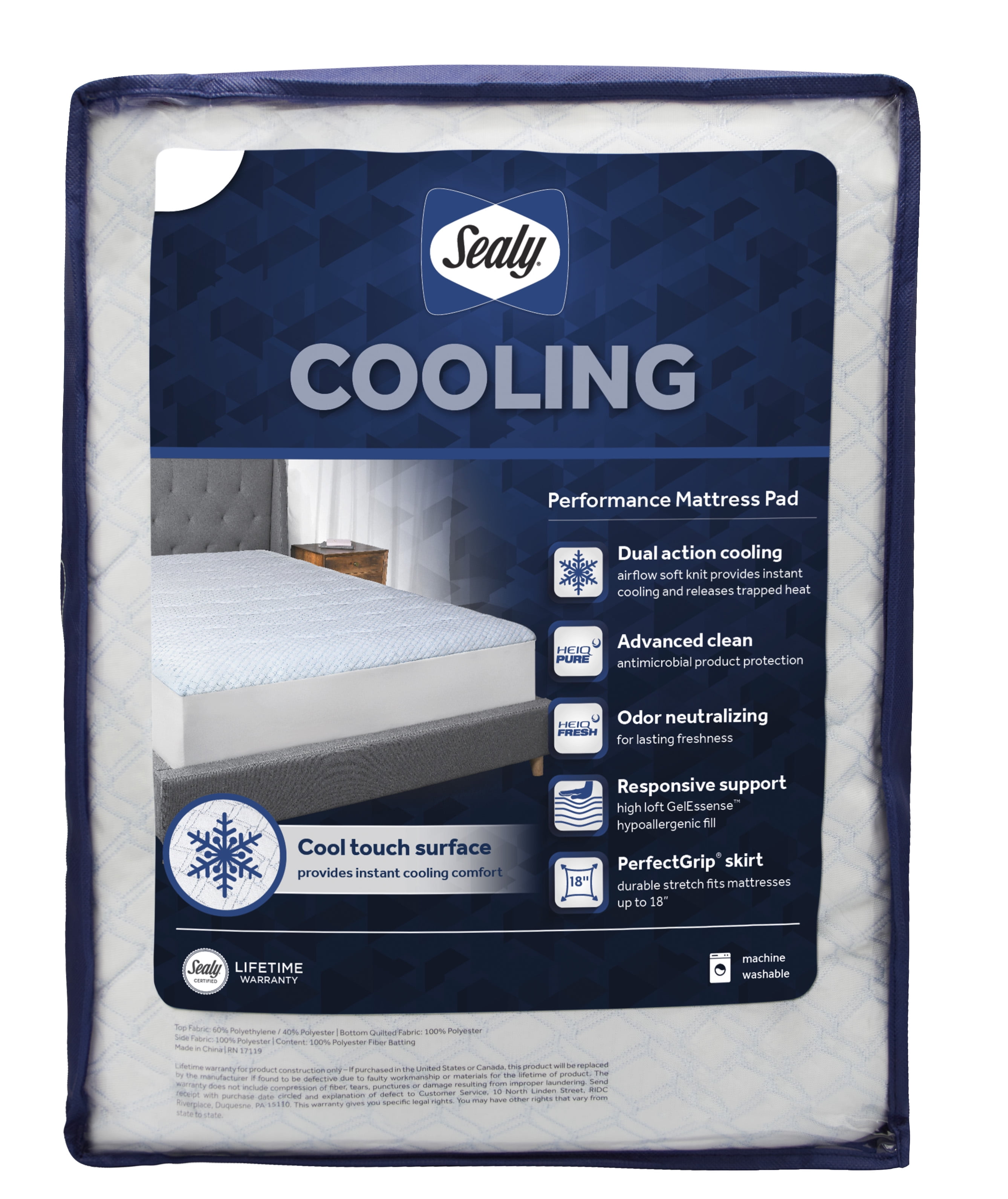 Pillow Protectors Cool Blue Gel Mattress Protector Single Double King 