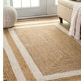 thumbnail image 2 of Jaipur Art And Craft Natural Fiber Jute Brown White Border Handmade 9x9 Square feet (270x270 cm) Square Area Rug, 2 of 3